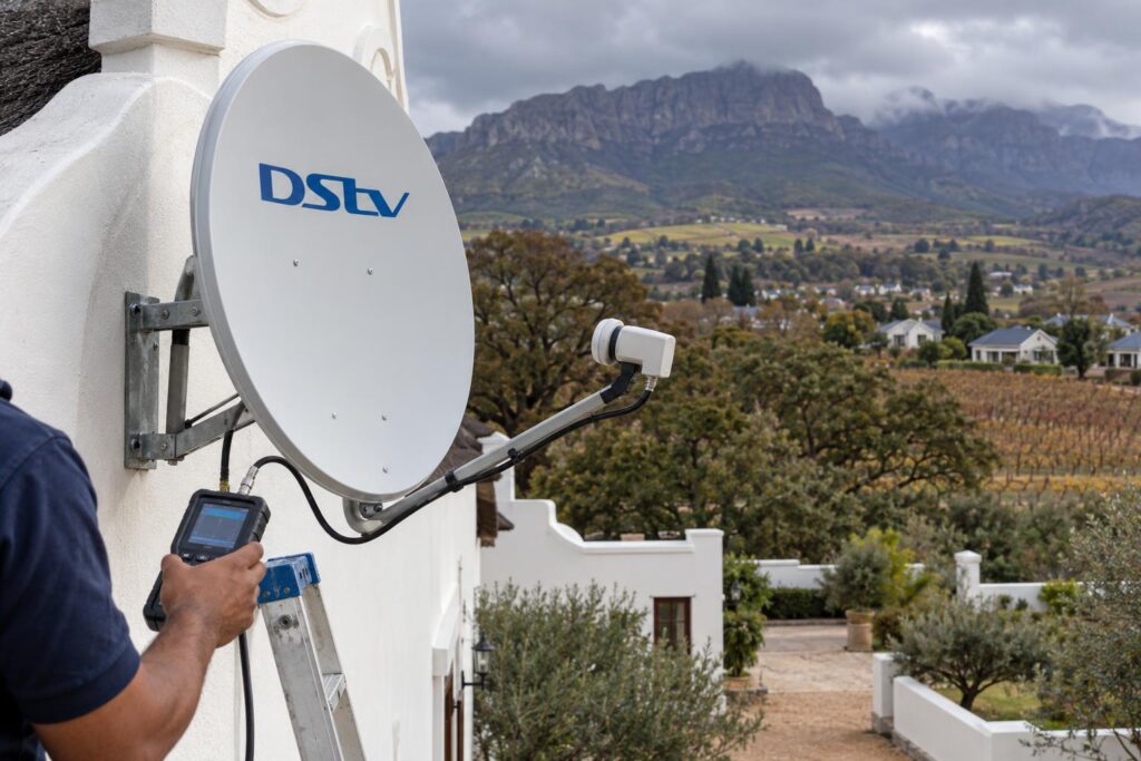 Signal check before upgrading Checking DStv signal before an Explora vs HD decoder upgrade on a farm